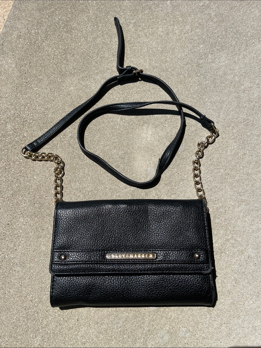 Steve Madden Black Leather Crossbody Purse